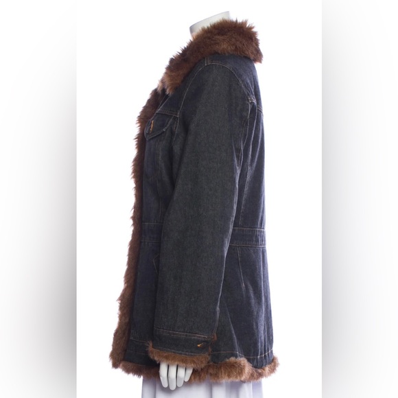 MARVIN RICHARDS Faux Fur Jean Jacket. Size M - Picture 2 of 6